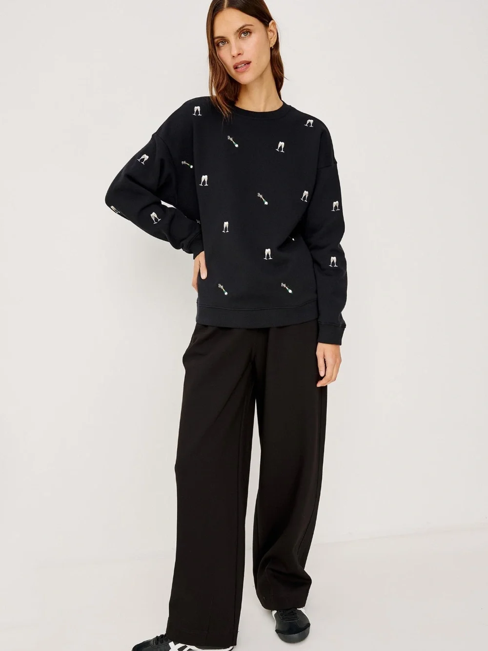 Rails Black Champagne Embroidery Sweatshirt Women’s Small - Picture 3 of 9